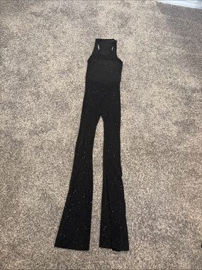 Women's Black Sparkle Sleeveless Jumpsuit